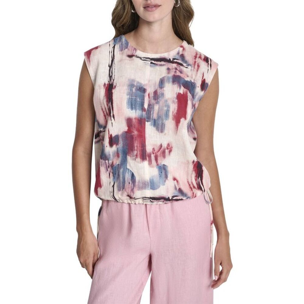 Dkny Womens Sleeveless Linen Shirt